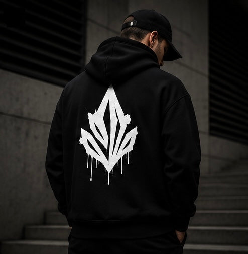 Urban Script Hoodie - Black
